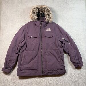 The North‎ Face Yellowband Down Parka Men's L HyVent 550 Fill Purple Hooded Warm